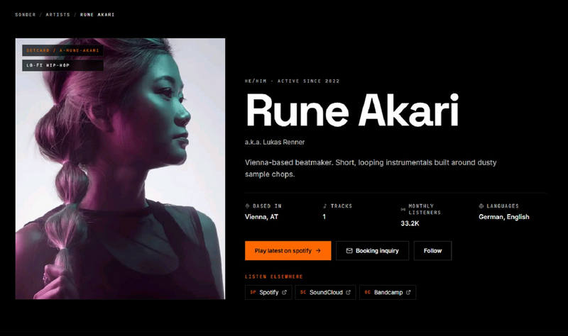Sonder Setcard — Biografie und Discography mit Now-Previewing-Player